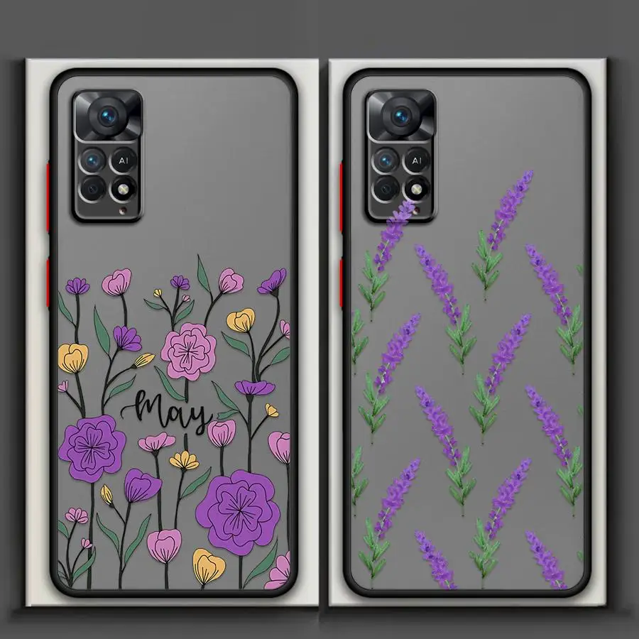 Чехол для телефона с цветами лаванды Xiaomi Redmi 10A 12 12C 13C 10 10C 9 9A 9C 9T K40 Pro A1+ A2 Plus