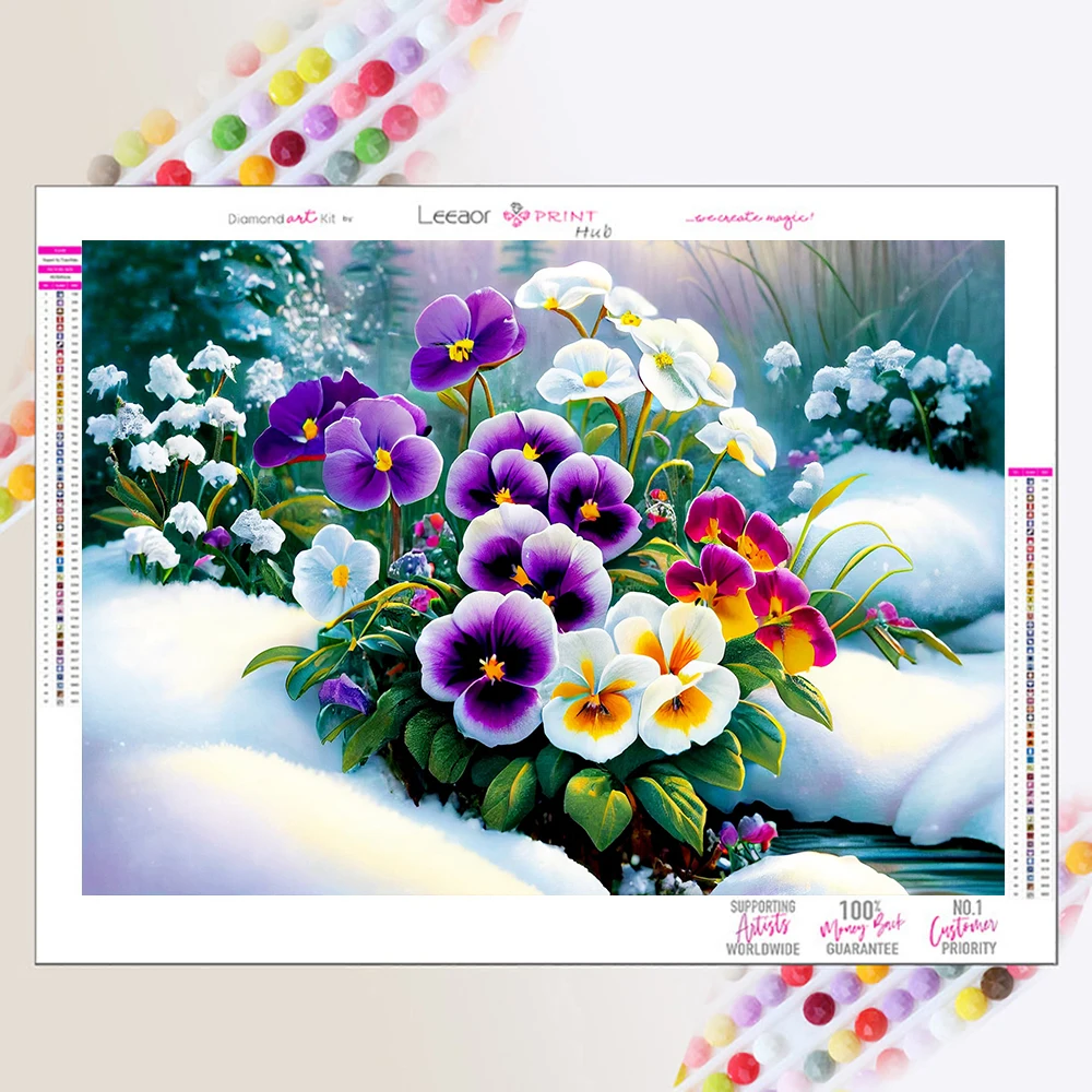 

Full Square/Round Diamond Painting Embroidery Colorful Winter Flower Drawing Mosaic Handicraft Living Room Home Decoration Diy