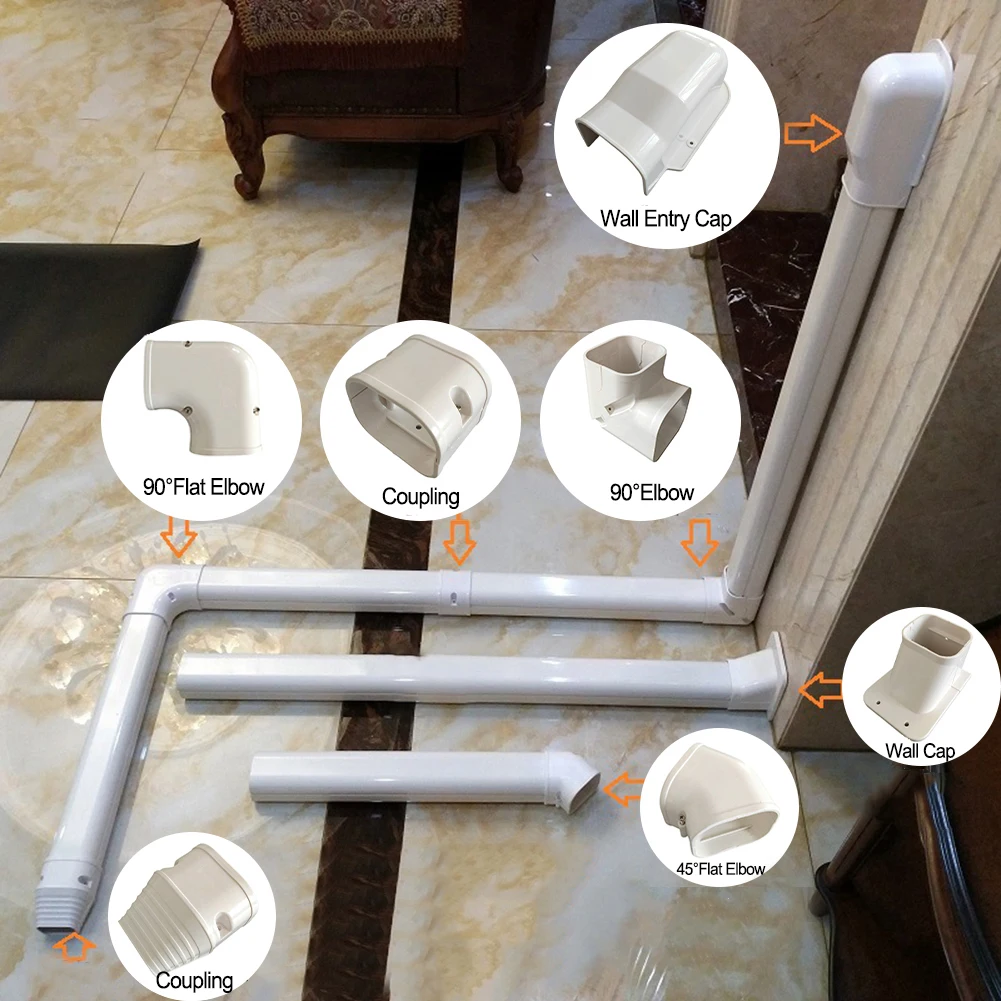 

Coupling End Cap Cover Indoor Outdoor Connection Lines Wall Cap Wall Entry Cap Weather Resistance 135°Flat Elbow