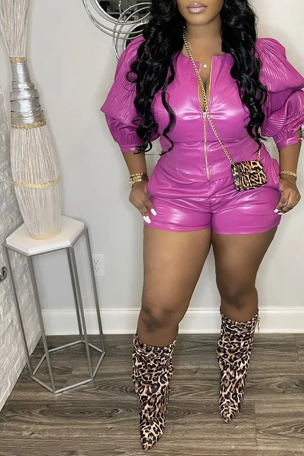 Женский мотоциклетный костюм из искусственной кожи однотонный с длинными