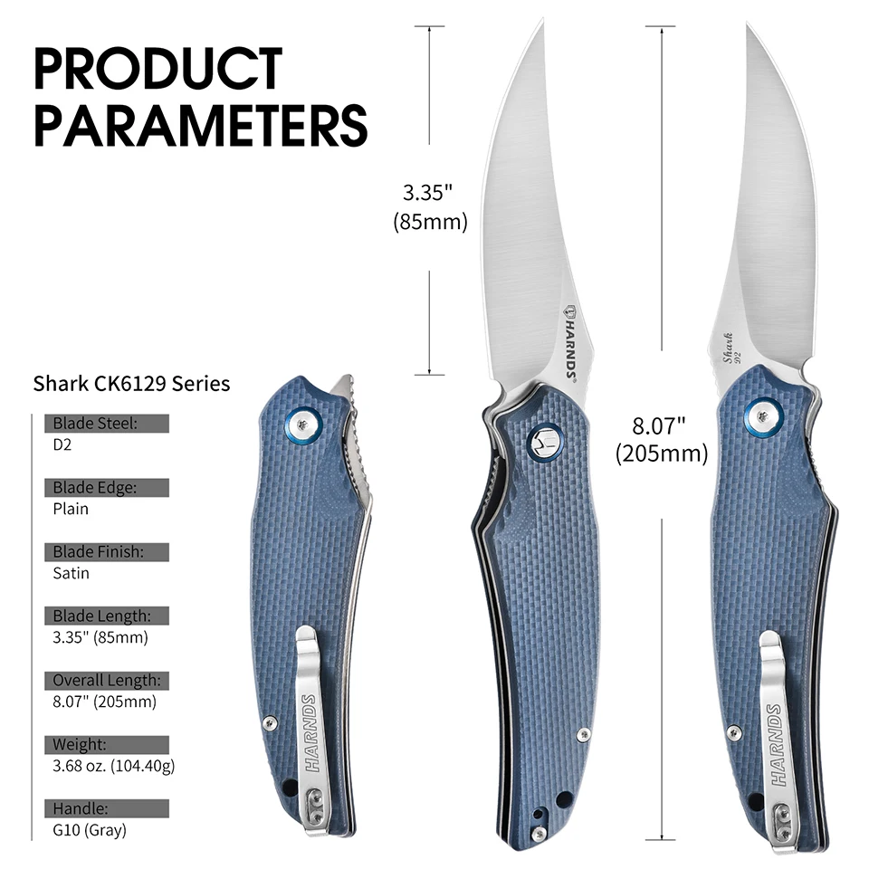 Складной нож Harnds Front Flipper с лезвием D2 и ручкой G10