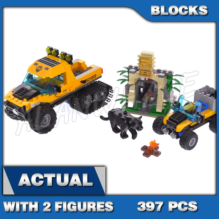 

397pcs City Explorers Jungle Halftrack Mission Waterfall 10710 Building Blocks Children Sets Bricks Compatible with Model