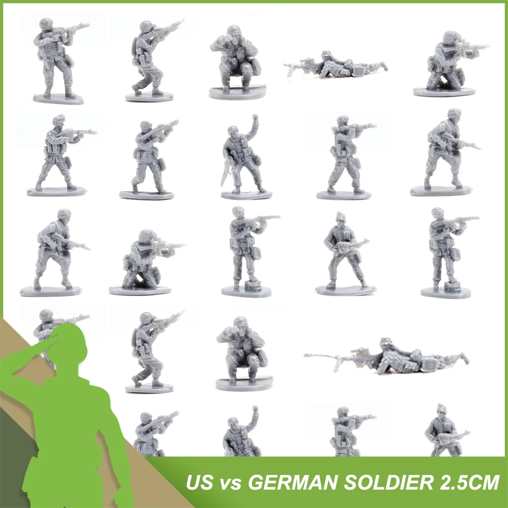 Model Wwii German Vs Us  1/72 Mini 2.5cm Military Set For Tank Vehicle Wargame Gift