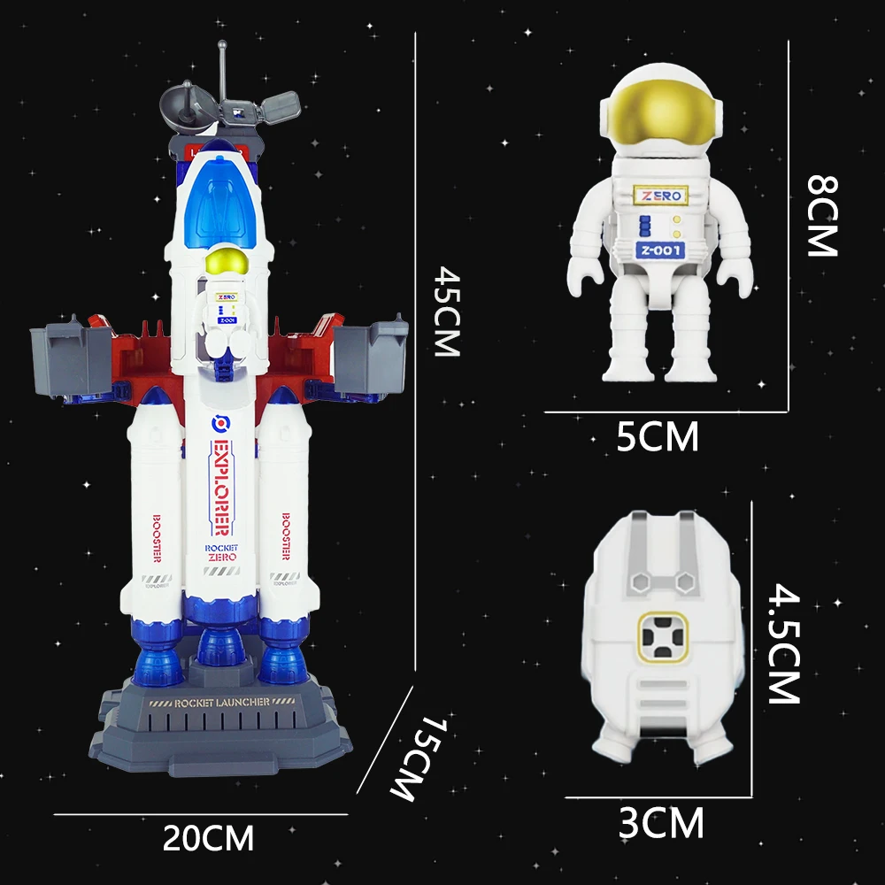 Научная космическая капсула аэрокосмический семейный игровой набор лаунчпад