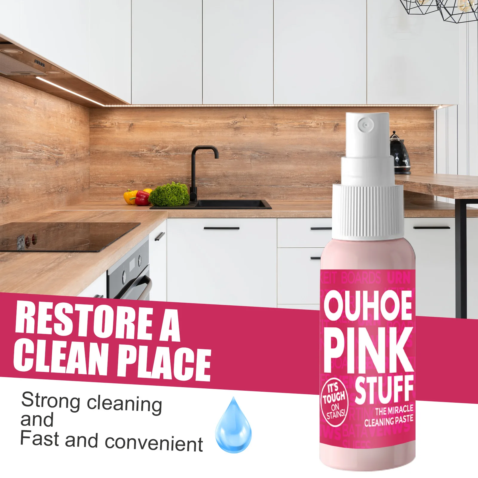 

Household Kitchen Heavy Oil Grease Cleaner Strong Kitchen Detergent Cleaning Bubble Spray Decontamination Spray