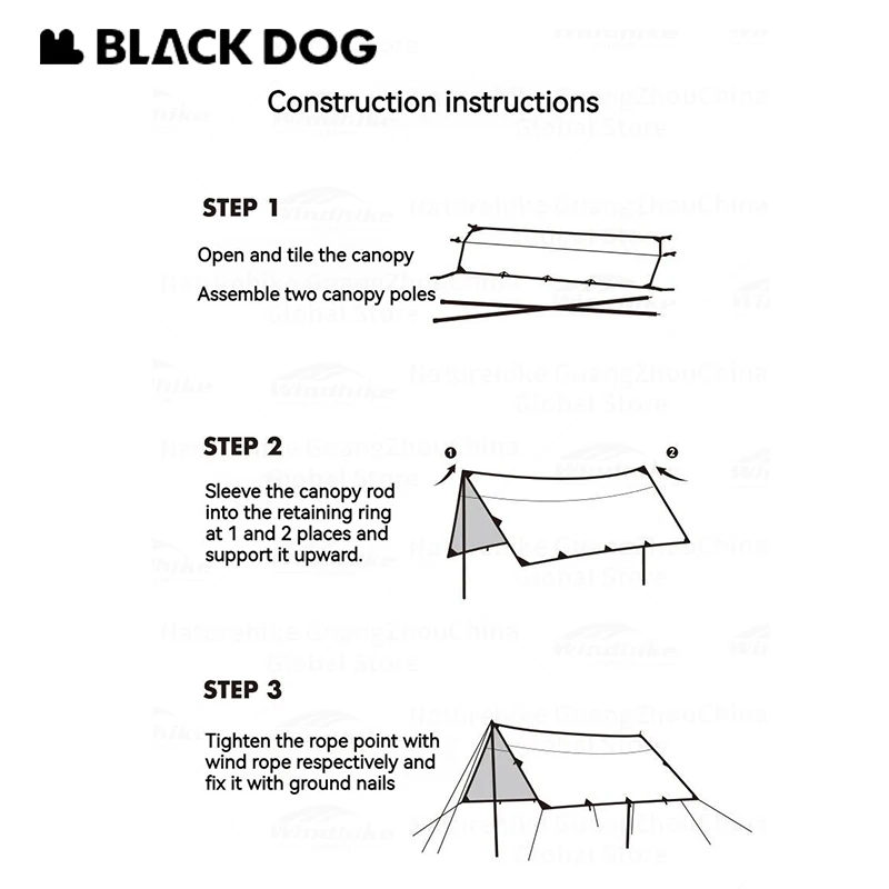 Naturehike BLACKDOG шестиугольный брезент солнцезащитный крем водостойкий открытый
