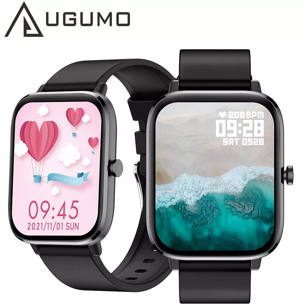 

UGUMO 2021 New Smart Watch men women IP68 Waterproof SmartWatch BT call temperature Heart Rate Monitor Blood Presures Bracelet