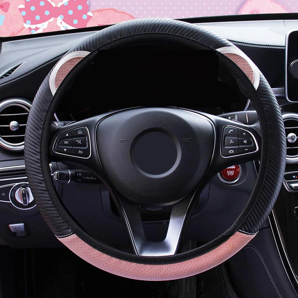 

Cute Cartoon Cat Ear Steering Wheel Cover for Women Universal Car-styling Steering-Wheel Covers Auto Decoration Accessories