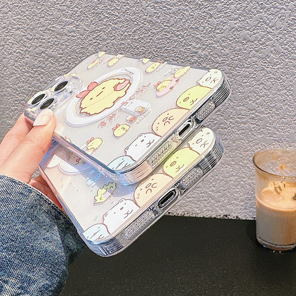 Милый мультяшный Sumikkogurashi Magsafe Магнитный чехол для телефона Samsung Galaxy S24 S23 S22 S21 S20 FE