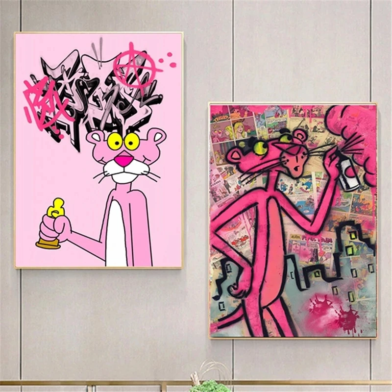 

5D Diy Diamond Painting Disney Graffiti Pink Panther Full mosaic Diamond Embroidery Home Decor Handmade Gifts EE2930