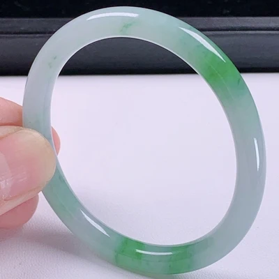 

zheru jewelry natural 54mm-64mm green two-color Burmese jade bracelet elegant princess jewelry best gift for mother to girlfrien