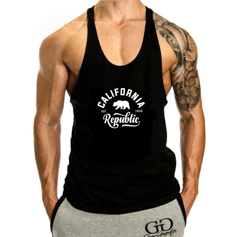 

Summer Casual Man tank top men Good QualityStylishes tank top men California Republic sleeveless tank top men