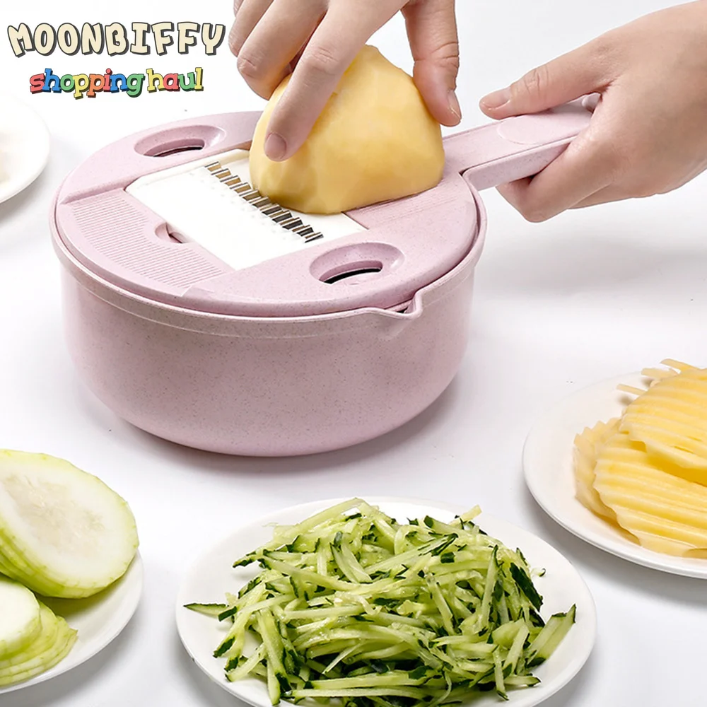 

Vegetable Fruit Slicers Cutter Set with Egg Divider Colander Multifunction for Kitchen Supplies Veggie Chopper Round Hand-held