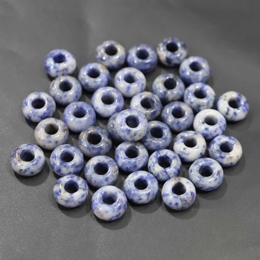 14x8mm Natural Sodalite Stone Round Big Hloe Beads Fashion Jewelry Making Necklaces Earring Bracelet Accessories Wholesale 30Pcs