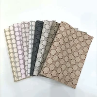 dot and flower printed vinyl textured pu faux leather fabric sheet for making covercraftearringsewinghair bow