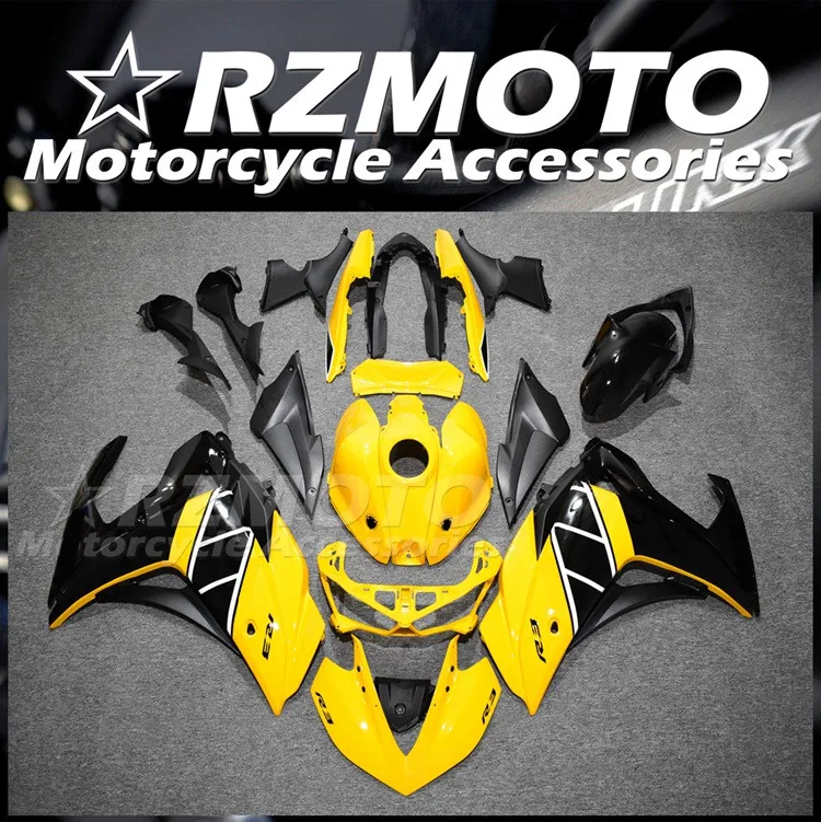 

4 подарка, новый комплект обтекателей из АБС-пластика для YAMAHA YZF-R3 15 16 17 18 YZF-R25 R3 R25 2015 2016 2017 2018, набор обтекателей желтого цвета