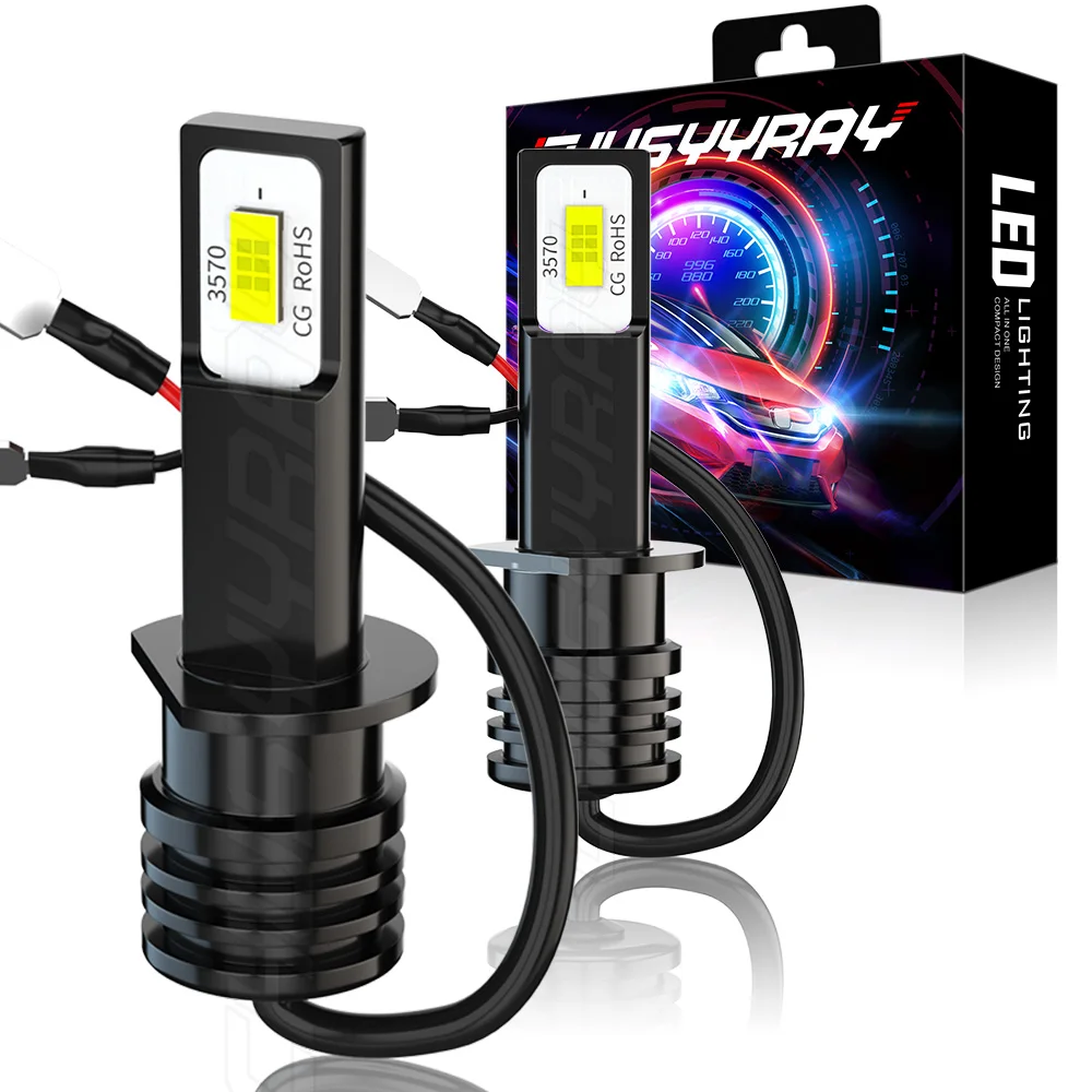 

CHUSYYRAY 2Pcs H1 Led Replacement Bulbs Car fog Lights 12V 6000K White light