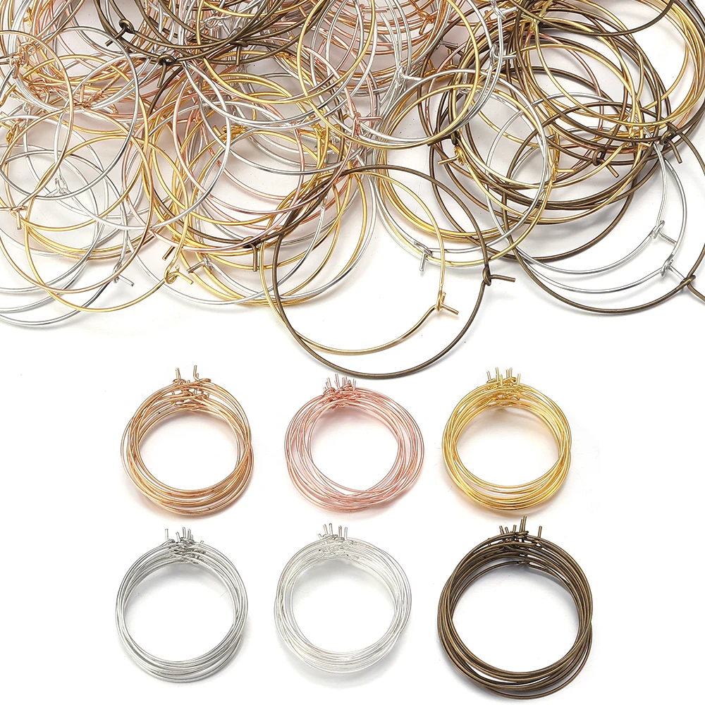 50 шт./партия, металлические серьги-кольца, 20/25/30/35/40 мм 50 шт./партия, металлические серьги-кольца, 20/25/30/35/40 мм