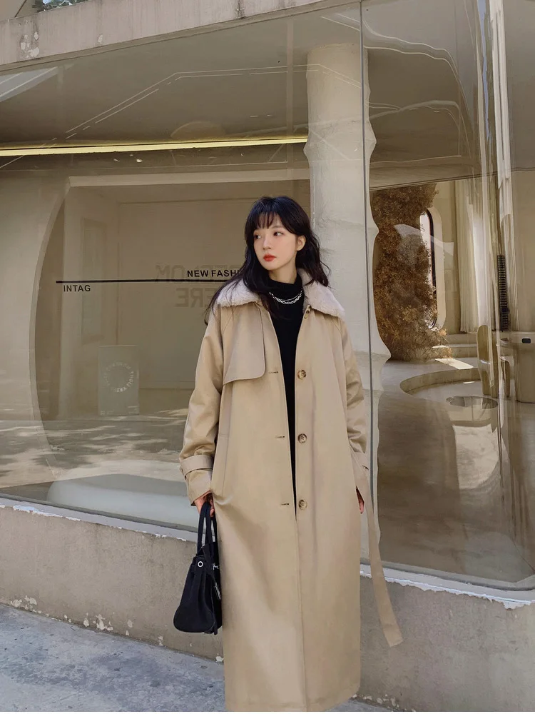 Длинная модная однотонная пуховая стеганая куртка в Корейском стиле новинка 2022