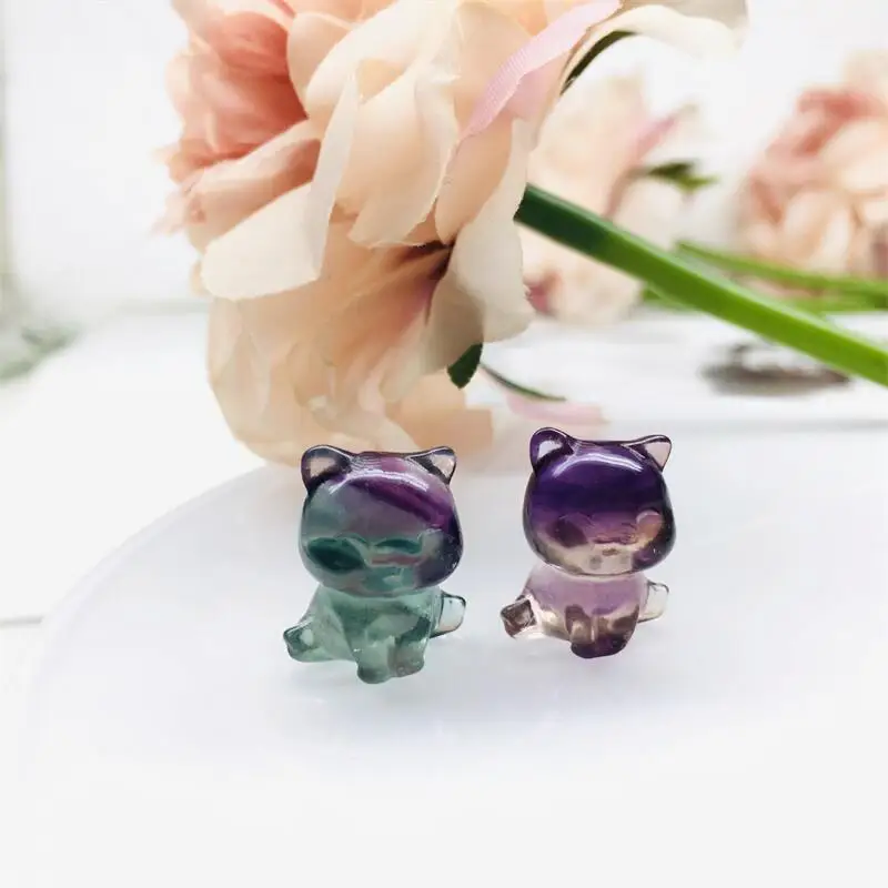 

5pcs Natural Stone Rainbow Fluorite Pig Carving Crystal Carved Animal Figurine Gift For DIY Making Jewelries Necklace