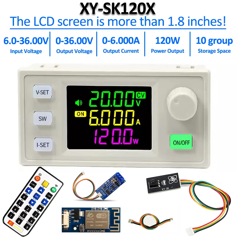 120 Вт постоянный ток понижающий преобразователь SK120X CC CV 0 6-36 в 6 А регулируемый
