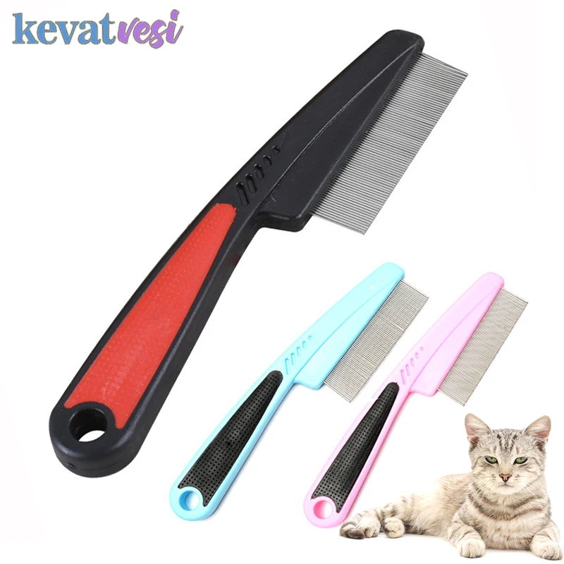 

Pet Cat Flea Comb Stainless Steel Comb for Small Dogs Pet Hair Remover Grooming and Care Tools Removes Loose Undercoat Cat Brush