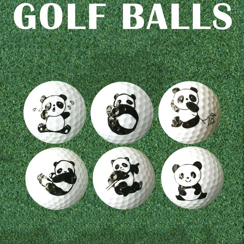 

1PC Panda Cartoon Golf Ball Double Layer Synthetic Rubber Golf Practice Balls Children's Gift Balls Festive Commemorative Balls