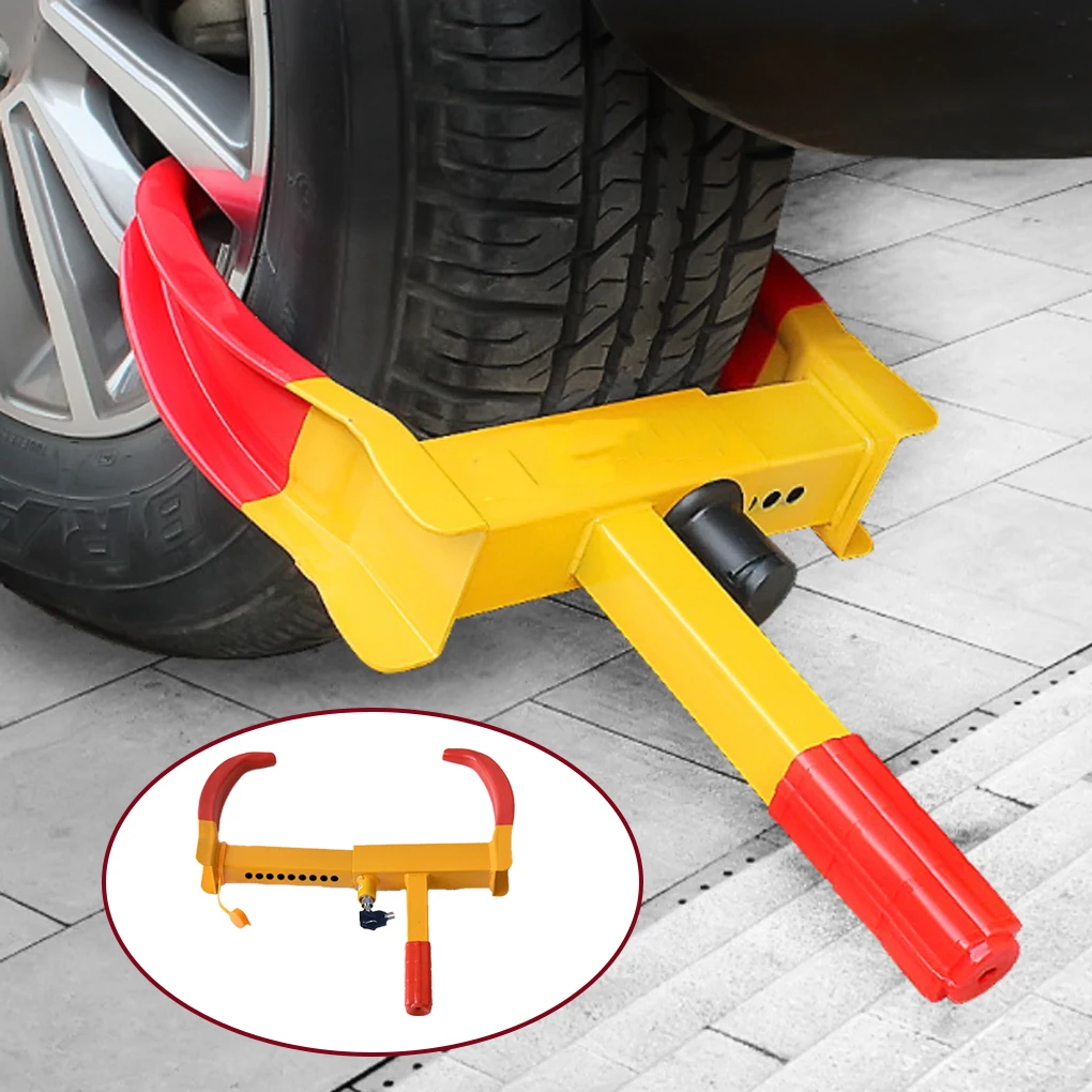 

Heavy Duty Car Wheel Clamp Lock Tire Safety Anti-lost Locks Steel Locking Tool Accessory for Outdoor Indoor Garage
