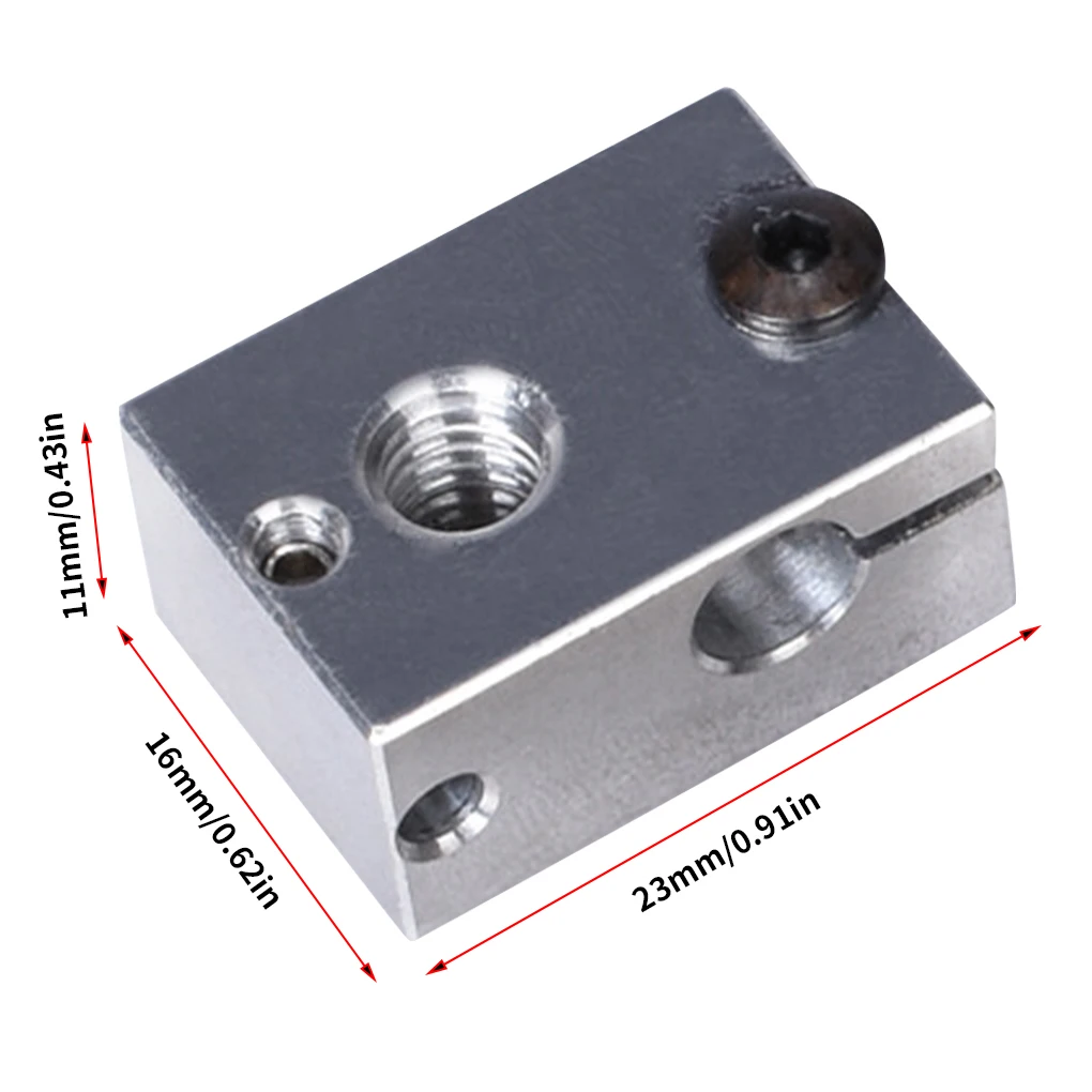 

Блок нагревателя для 3D-принтера E3D Hotend, высокотемпературная закаленная сталь, V6 сопла, экструдер, латунь, алюминий, медь