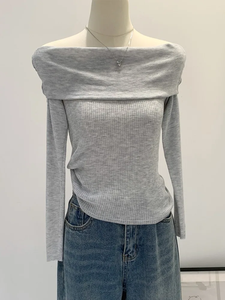 Французский с открытыми плечами и длинными рукавами. Внутренняя одежда. Базовый