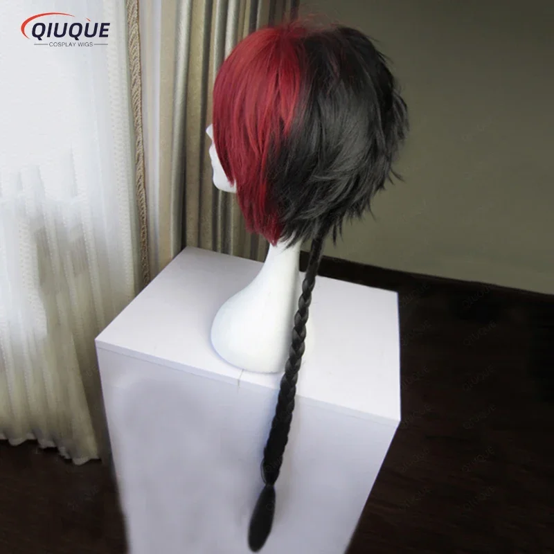 Парик для косплея Owari Eusford термостойкий с красным и черным градиентом оплеткой