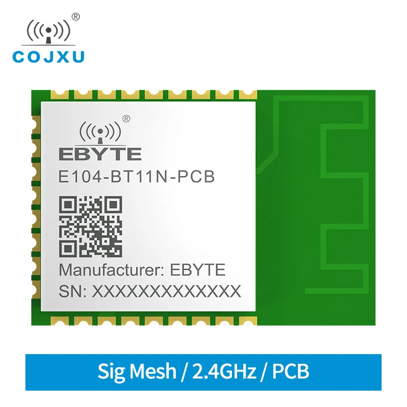 

Bluetooth Mesh Node 2400-2483.5MHz 20dBm 200m Range 3.3V Phone APP Sig Mesh V1.0 PCB Antenna UART BLE Module E104-BT11N-PCB