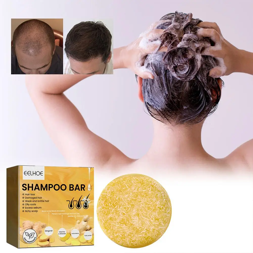

1PCS Ginger Shampoo Soap Organic Handmade Cold Processed Care Soap Promotes Control Hair Oil Anti-Itching Cleansing W9A6