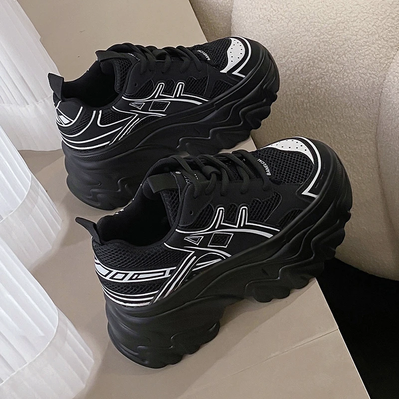 Women's Breathable Mesh Sports Sneakers Platform Non Slip Running Shoes for Women 2023 Spring Autumn Casual Chunky Shoes Woman