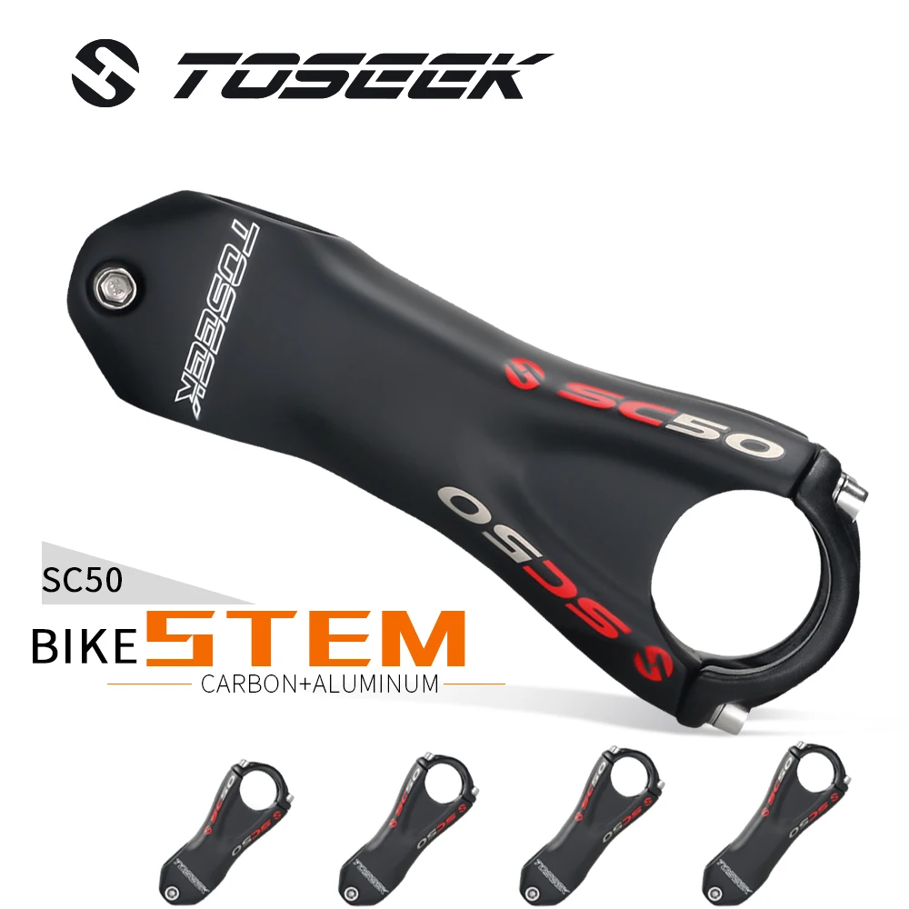 

TOSEEK SC50 Carbon Stem Bike Stem 31.8mm Handlebar Stems 80mm 90mm 100mm 110mm Bicycle Parts Angle 10 Degrees Matte