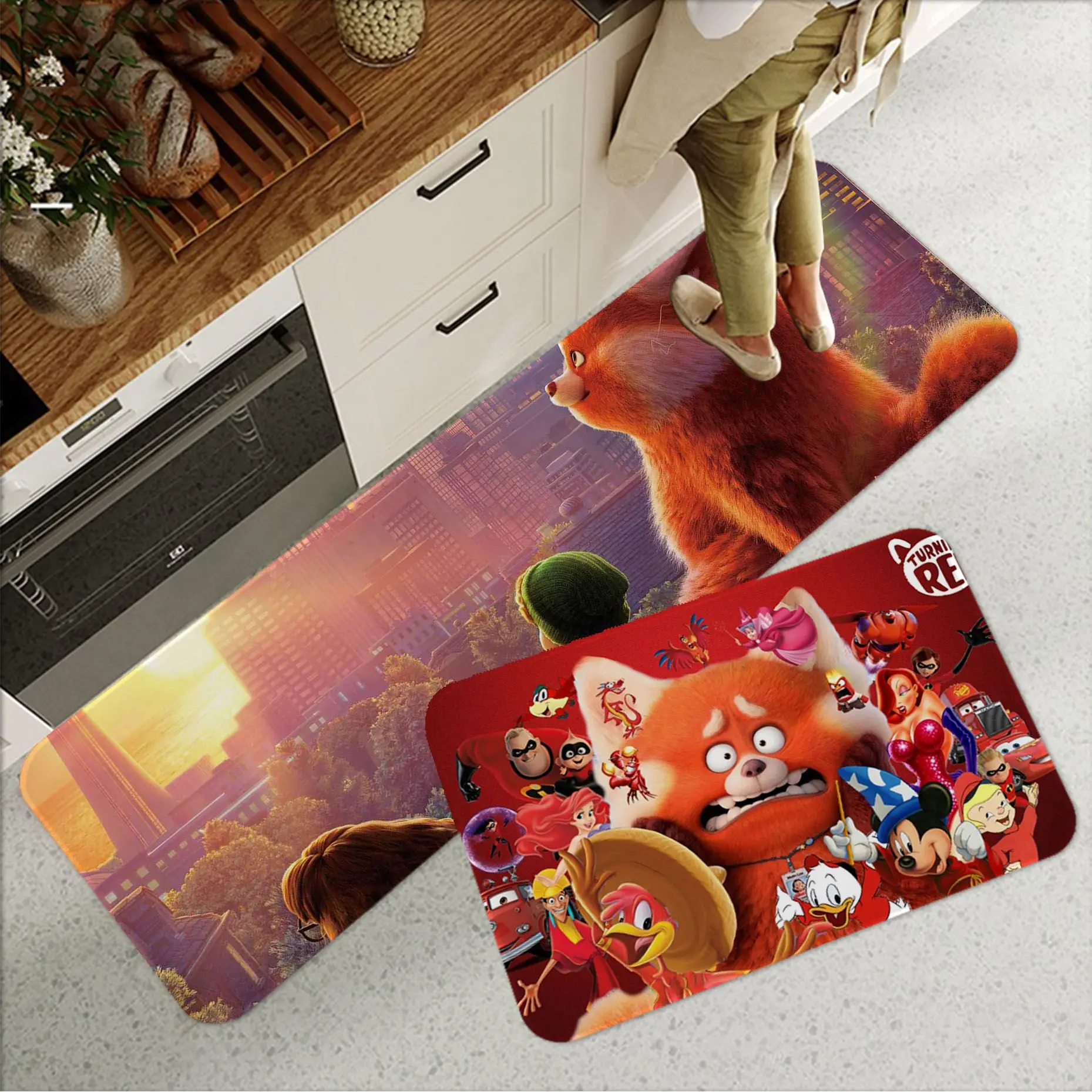 

Disney Anime Turning Red Floor Mat Rectangle Anti-slip Home Soft Badmat Front Door Indoor Outdoor Mat Modern Home Decor