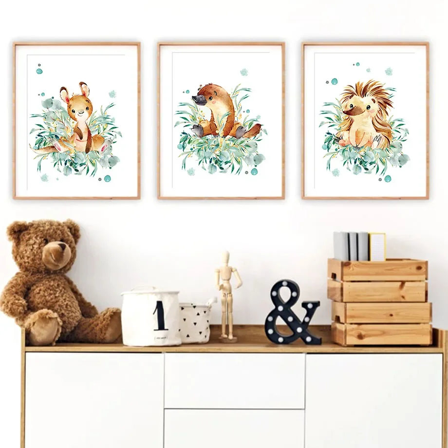 Лиса олень медведь белка енот коала джунгли настенная живопись на холсте