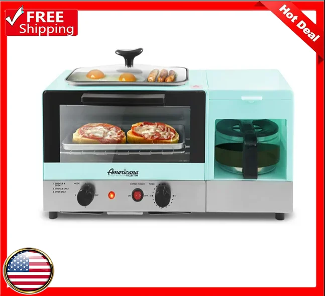 

Elite Collection 3-in-1 Multifunctional Breakfast Center, Toaster Ovens.