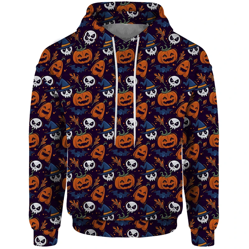 Толстовка с 3D принтом на Хэллоуин тыквенный череп конфетный дизайн пуловер