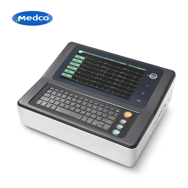 

Medical touch screen 12 channels digital portable ECG machine