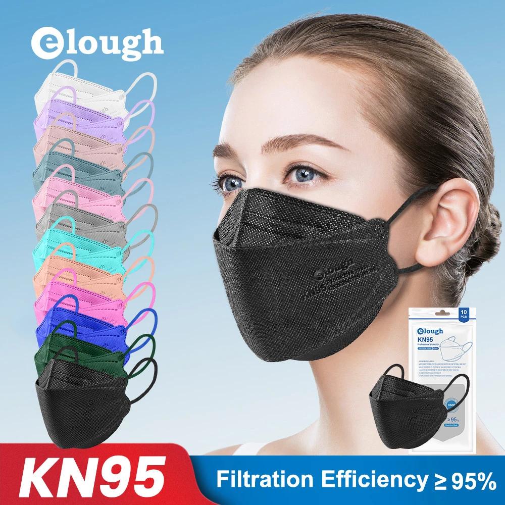 

Elough Fish KN95 Mask KN95 Originales Certificadas Mascarillas KN95 Adult 4 Layers Protective FFP2 Maske FPP2 Masque FFP2MASK
