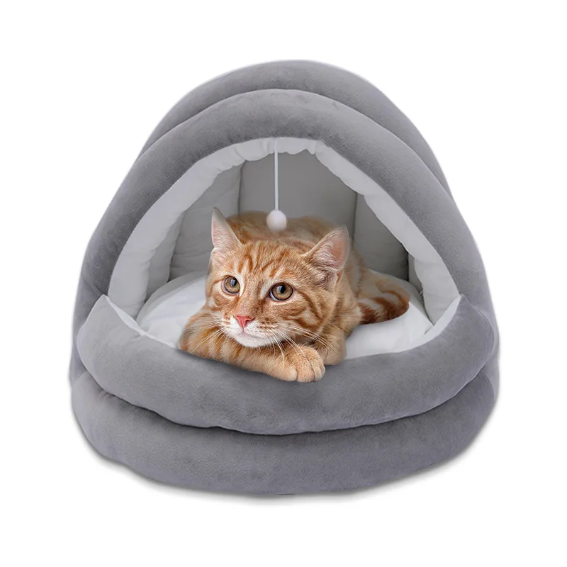 

Pet Supplies Mongolian Bag Nest Deep Sleep Pet Bed Cat Nest Winter Warm Closed Cat Bed