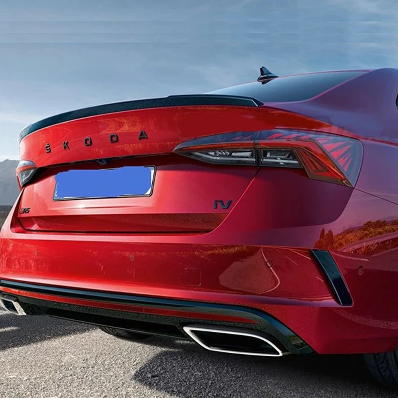 Спойлер V-образного стиля для Skoda Octavia 2020 2021 Стайлинг автомобиля АБС-пластик