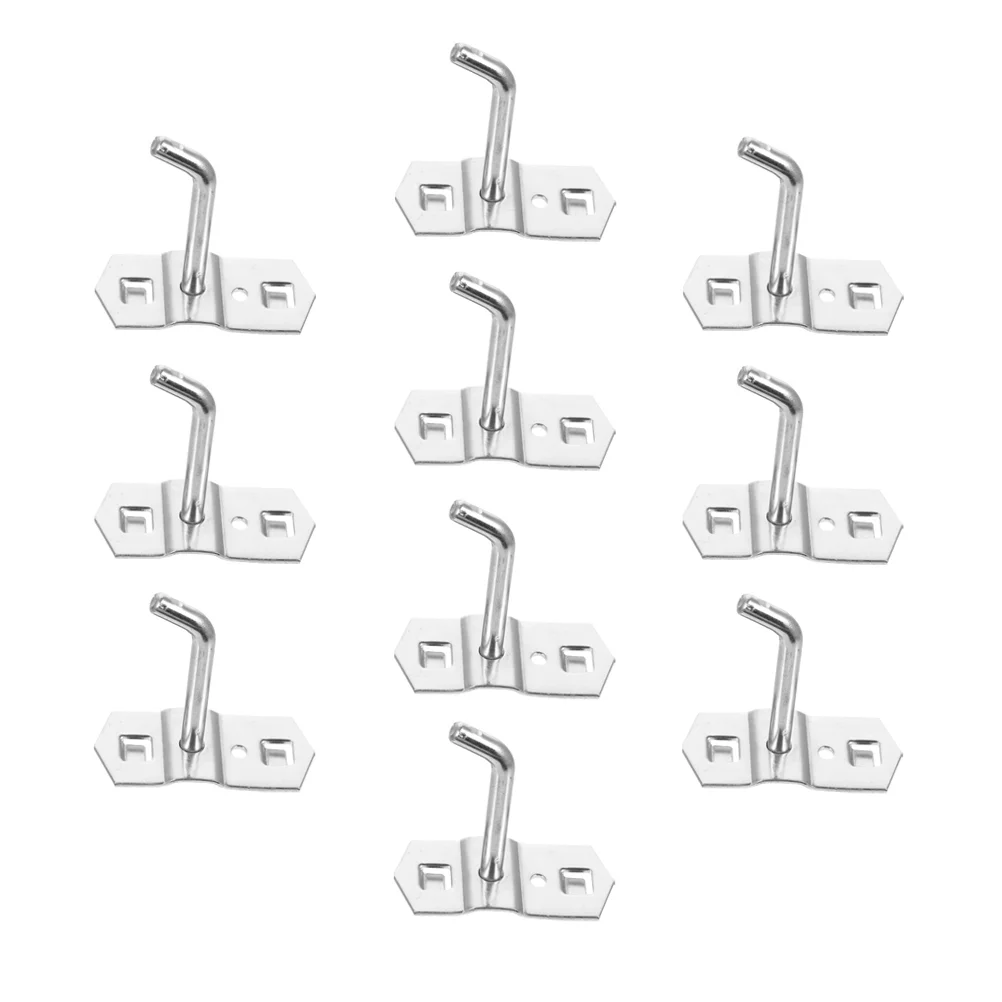 

10 Pcs Hole Board Hook Iron Wall Hanger Hooks Home Hand-ware Tools Screw-in Hard-ware Galvanized Decor Multi-purpose Hangers