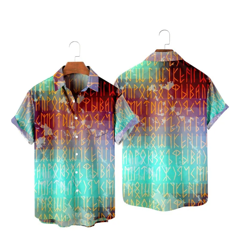 

Футболка Y2K мужская с принтом дьявола, модная уютная Повседневная пляжная рубашка оверсайз, с короткими рукавами, с 3D-принтом викингов, В гав...