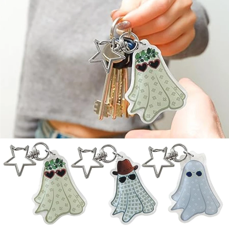 

Acrylic Five-Pointed Phone Chain Novel Phone Pendant Halloween Specter Keychain Phone Buckle Decoration