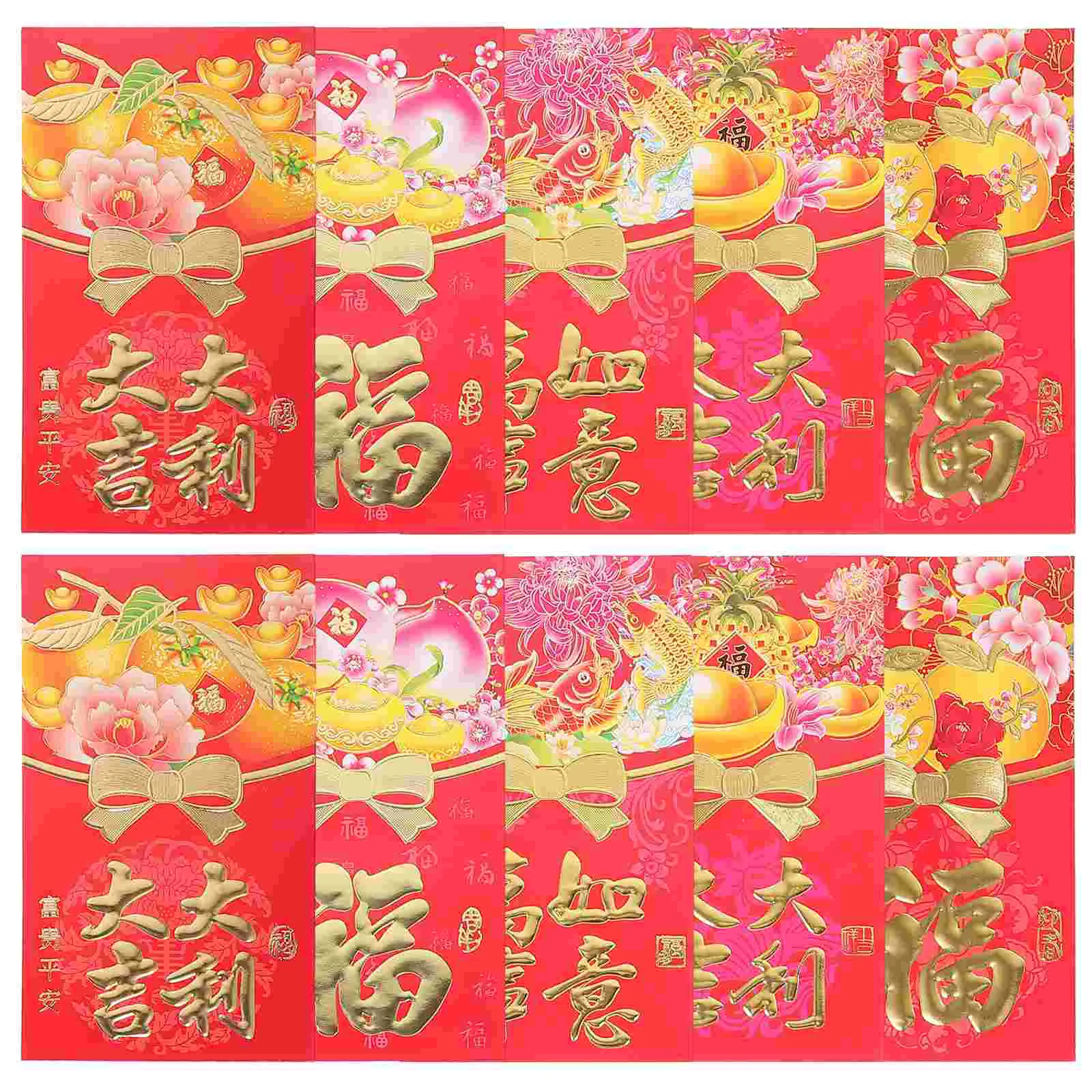 

50 шт. подарочные красные конверты в китайском стиле, карманы для денег в виде знаков зодиака, бумажные пакеты для нового года, праздника Весны, традиционный пакет