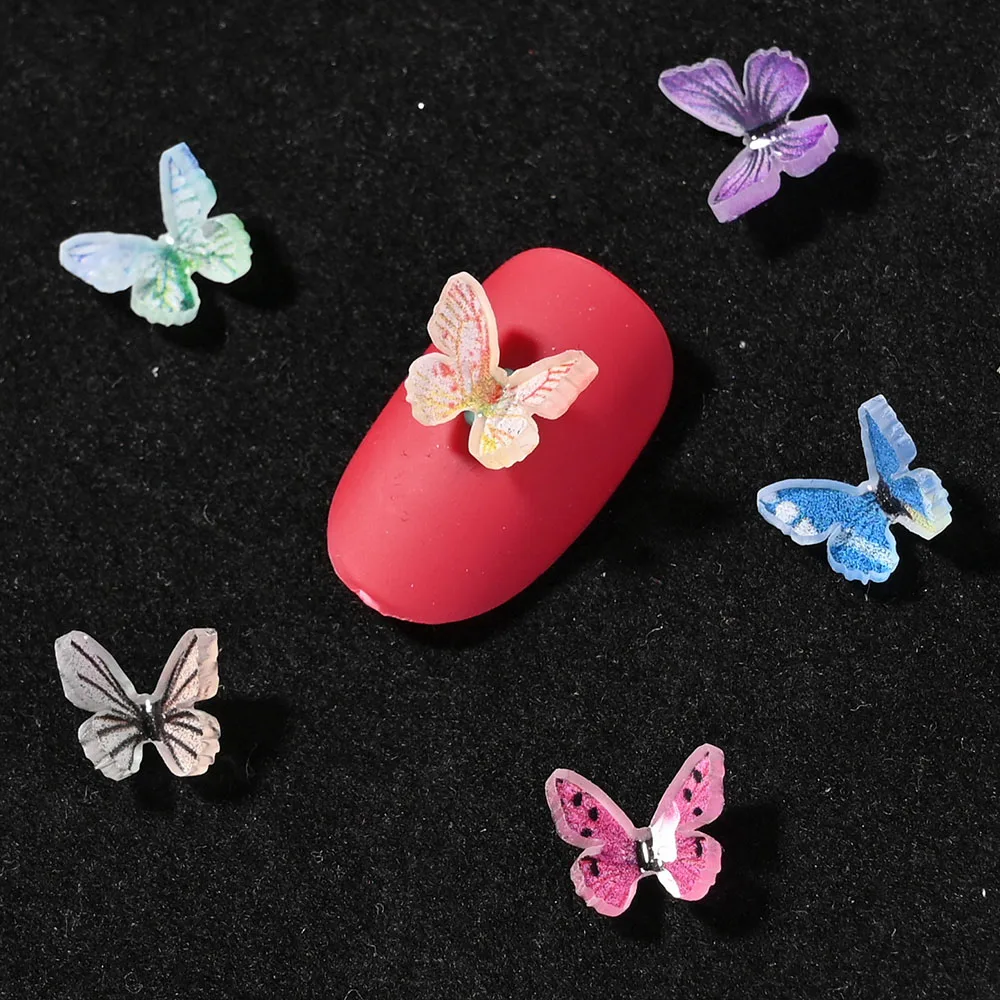 

30 Pieces 3D Acrylic Butterfly Charms for Nails Including 6Colors Butterflies with Storage Case Novel Design Nails Art Accessory