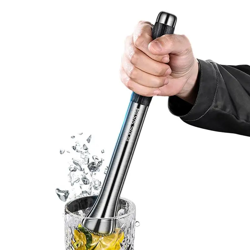 

Metal Whisk Muddler Stainless Steel Cocktail Muddler Long Drink Stirrer Food Muddler Ice Crusher Tool For Bar Family Hotel
