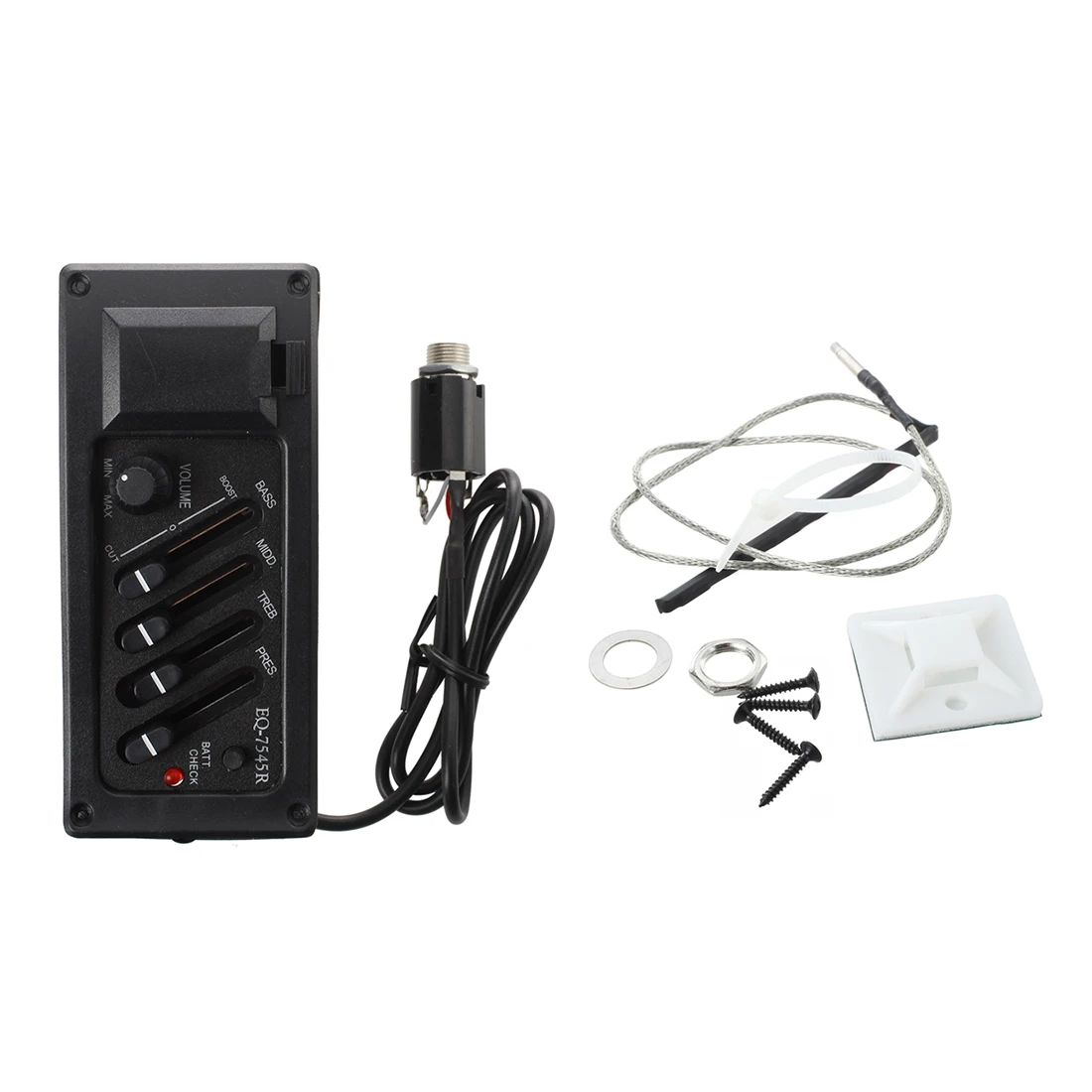 Полный комплект EQ Pre-Amp plus Pickup для акустической гитары 7545R-4 Bands Colume Control